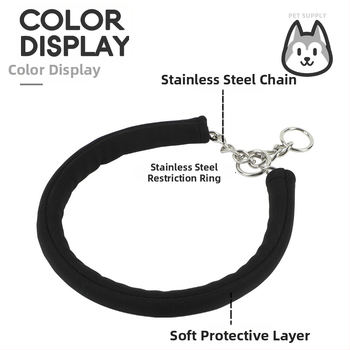 Rozsdamentes acélból készült kutya nyakörv P-lánccal, robbanásbiztos, varrat nélküli hegesztés, csípésmentes, univerzális minden fajta számára