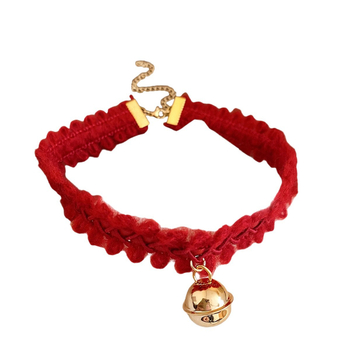 Дамски вълнен чокър с геометрична камбанкова висулка, висулка от сплав, ключична верижка, 31–40 см, Коледен стил