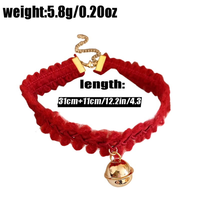 Дамски вълнен чокър с геометрична камбанкова висулка, висулка от сплав, ключична верижка, 31–40 см, Коледен стил