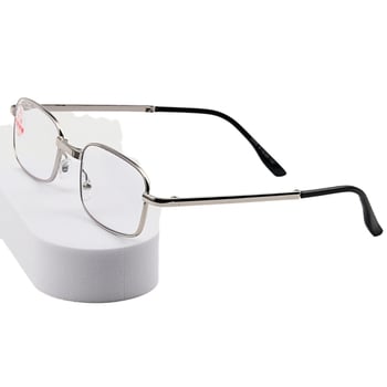 Очила за четене с метална пълна рамка — лещи от смола, антирадиационни и антисиня светлина, квадратна форма, оригинален дизайн