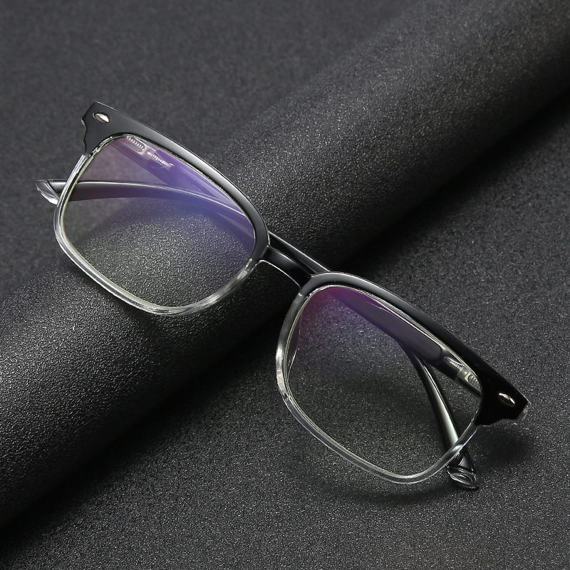 Унисекс квадратни слънчеви очила с PC лещи, пластмасова рамка, пълна рамка, анти синя светлина