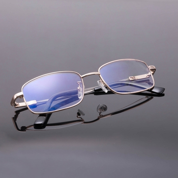 Очила за четене, полурамкова конструкция, рамка от memory titanium и лещи PC, антизамъгляване, антисиня светлина и UV защита