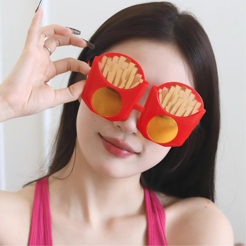 Frīzes kartupeļu formā veidotas saulesbrilles – ABS materiāls, pilns rāmis, universālas, mīļš stils, rekvizīts ballīšu fotogrāfijām