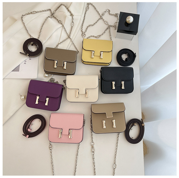 PU crossbody torbica s poklopcem, vodoravni kvadratni oblik, unutarnji ID džep