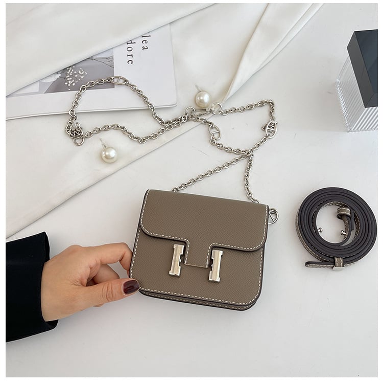 PU crossbody torbica s poklopcem, vodoravni kvadratni oblik, unutarnji ID džep