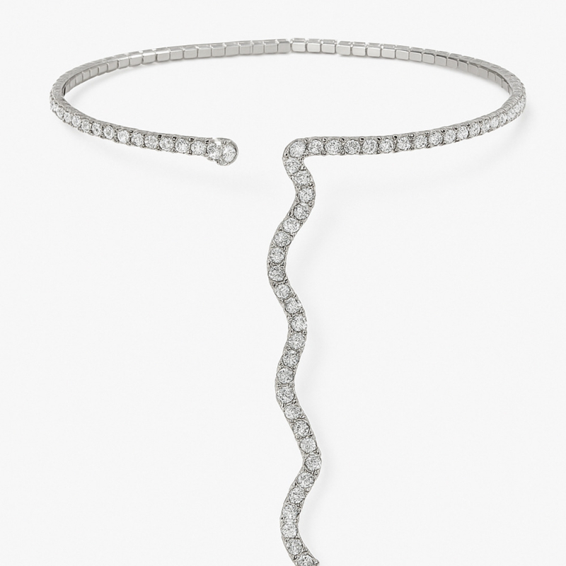 Nyaklánc vízcsepp formájú, INS stílusú, ötvözet, Water Diamond medál, reguláris lánc, 30 g