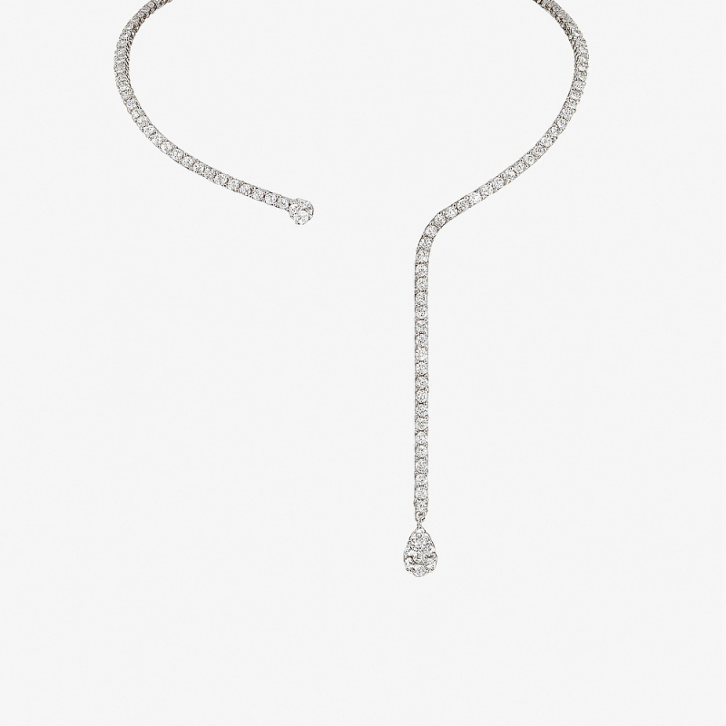 Nyaklánc vízcsepp formájú, INS stílusú, ötvözet, Water Diamond medál, reguláris lánc, 30 g