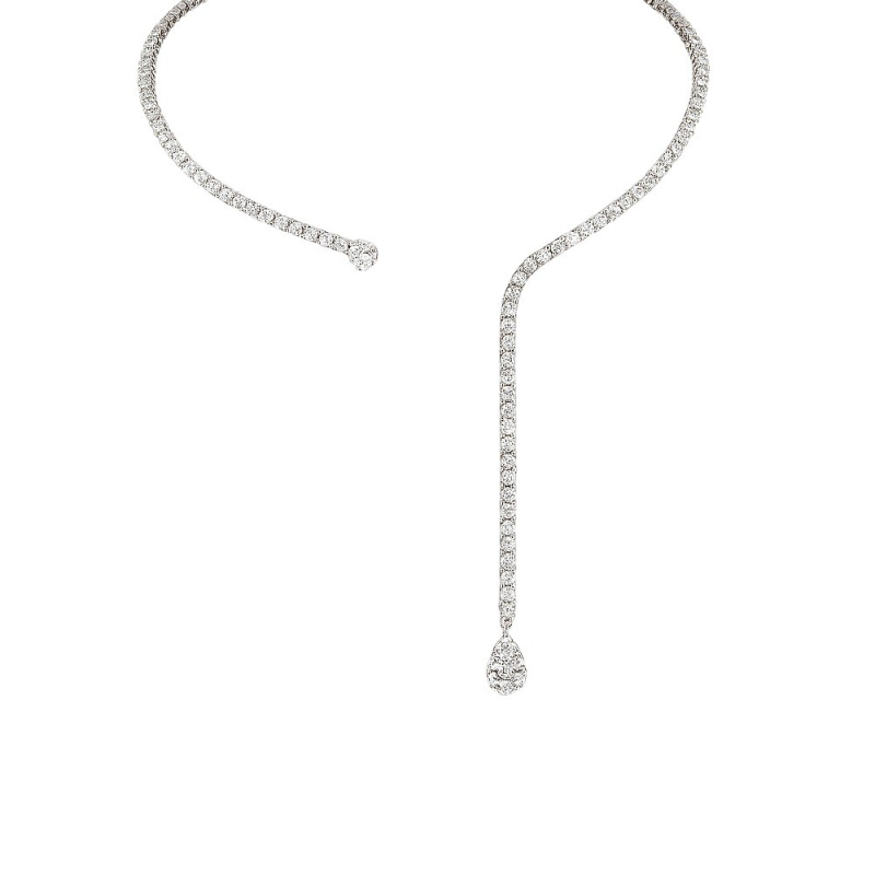 Nyaklánc vízcsepp formájú, INS stílusú, ötvözet, Water Diamond medál, reguláris lánc, 30 g