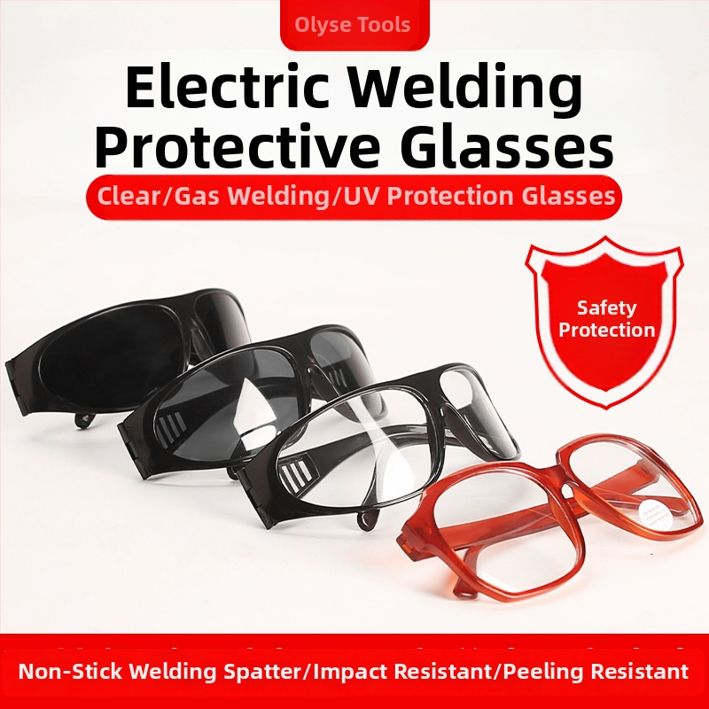 Aizsargbrilles gāzes un argona loka metināšanai — PVC rāmis, lēca 1,5 mm, 99% gaismas caurlaidība
