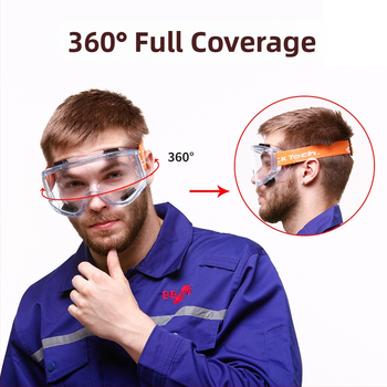 Aizsargbrilles rūpnieciskai griešanai un slīpēšanai ar polikarbonāta lēcu, 1 mm, pret putekļiem un šļakatām, ķīmiskā aizsardzība | CKY-135 FW