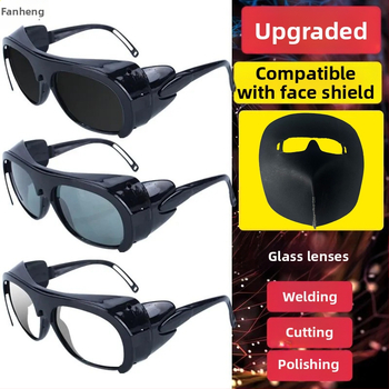 Metināšanas aizsargbrilles ar regulējamu rāmi, stikla lēcas, pret atspīdumu un pret radiāciju, piemērotas slīpēšanai un griešanai