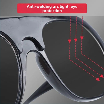 Metināšanas aizsargbrilles ar regulējamu rāmi, stikla lēcas, pret atspīdumu un pret radiāciju, piemērotas slīpēšanai un griešanai