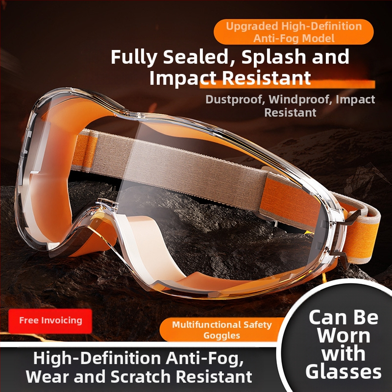 Pramoninės apsauginės akinės su anti-fog, atsparios vandeniui, vėjui ir dulkėms; tinka pjovimui, šlifavimui ir suvirinimui; prekinis ženklas Lichang, rėmas iš TPE, kodas S2323