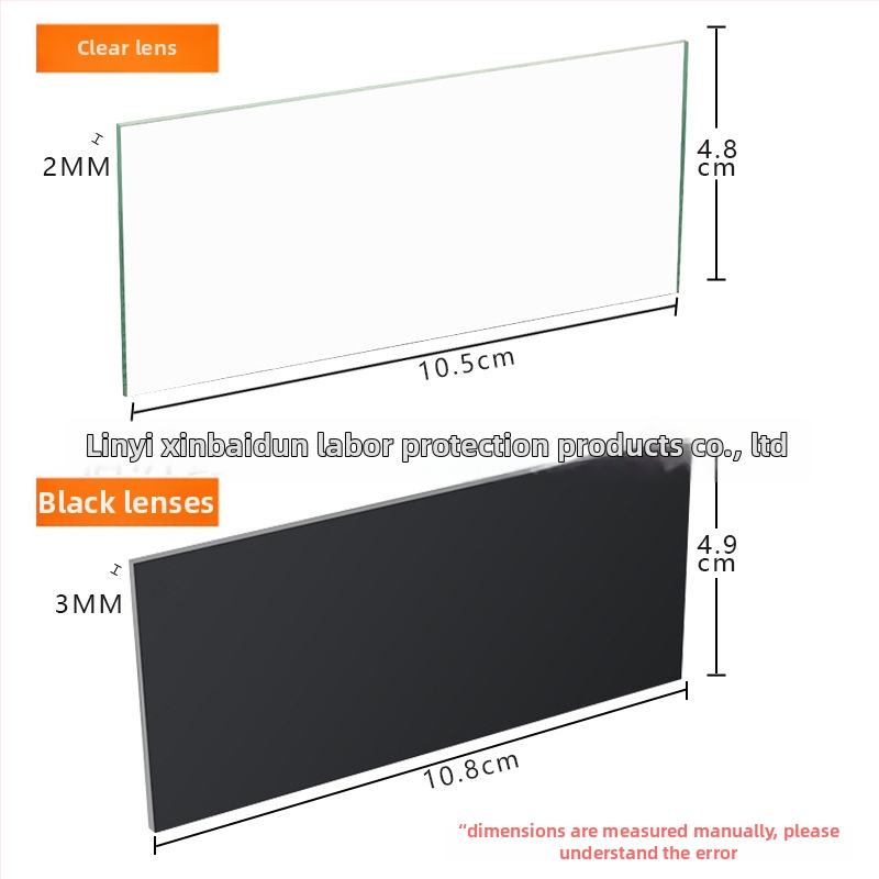 Metināšanas maskas lēca, stikla, 3 mm biezums, metināšanai, argona loka metināšanai un griešanai, UV aizsardzība