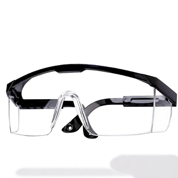 Védő kerékpáros szemüveg teleszkópos kerettel, modell L-902, típus 20213, anyag PC, védelem a fröccsenés, szél és por ellen