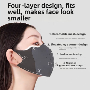 Näomask - Tuulekindel, Soe, Udutõrje klaasidele, 3D fleece vooder ja paksendatud, Kõrvakaarte tüüp