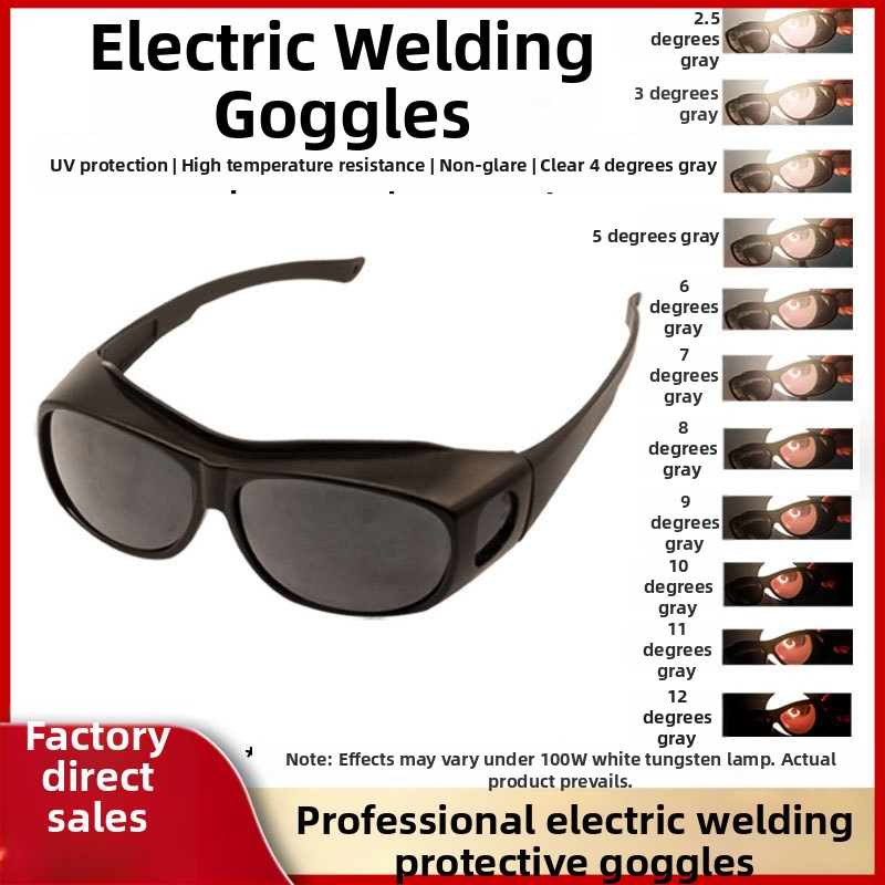 Metināšanas aizsargbrilles ar regulējamu rāmi, PC lēcas, 2 mm biezums, 10% gaismas caurlaidība, atbilst GB30863/EN207