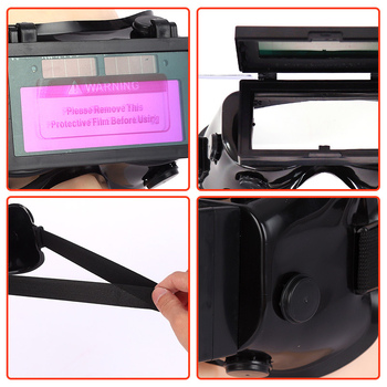 Hegesztővédő szemüveg automatikus sötétítéssel, PVC+ABS, UV-védelem, ütésálló.