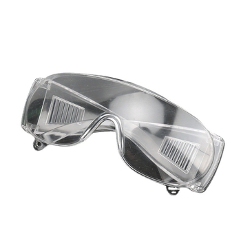 Aizsargbrilles no PC materiāla, caurspīdīgas lēcas, standarta lēcu biezums, standarta gaismas caurlaidība, aizsardzība pret šļakatām, putekļiem un trieciens