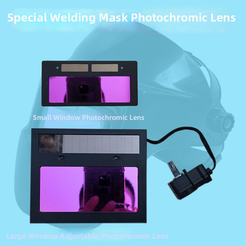 Metināšanas briļļu ar automātiski mainīgām lēcām; stikla lēcas; piemērotas elektro metināšanai/gāzes TIG metināšanai; lēcas biezums 2–5; caurlaidība 6–13