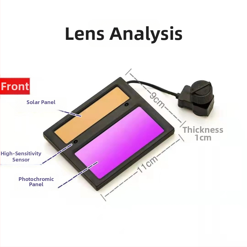 Metināšanas briļļu ar automātiski mainīgām lēcām; stikla lēcas; piemērotas elektro metināšanai/gāzes TIG metināšanai; lēcas biezums 2–5; caurlaidība 6–13