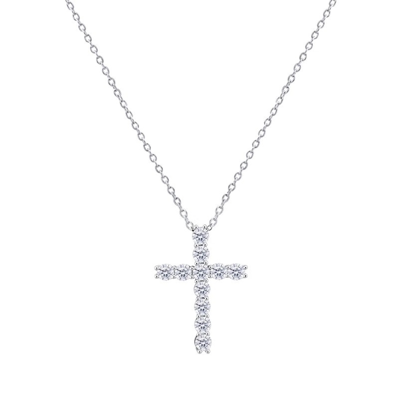 Colier cu cruce din argint S925, design geometric, lanț O, 2,5 g, pentru femei, stil Cold Wind