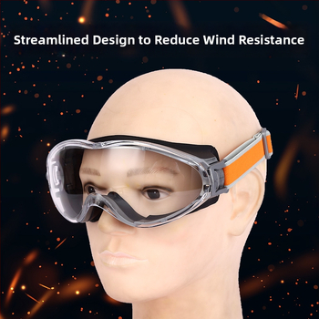 Silikona aizsargbrilles ar polikarbonāta lēcām, divkāršas krāsas, pret vēju un pret šļakatām, regulējams siksnas