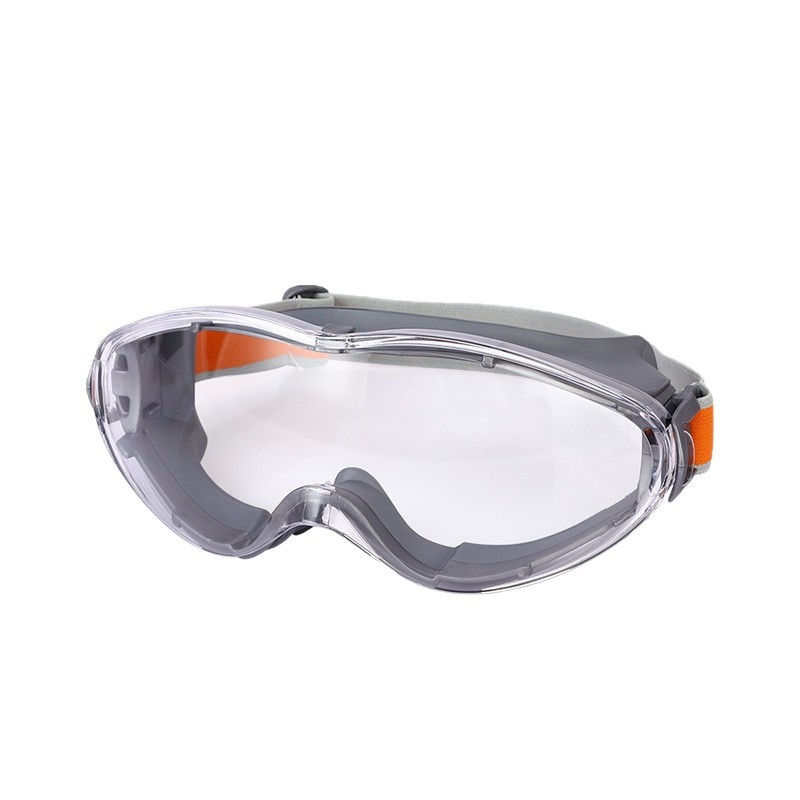Silikona aizsargbrilles ar polikarbonāta lēcām, divkāršas krāsas, pret vēju un pret šļakatām, regulējams siksnas