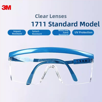 Ochranné okuliare na zváranie, model 1711, PC materiál, nastaviteľný rám, hrubé šošovky, vysoká priepustnosť svetla