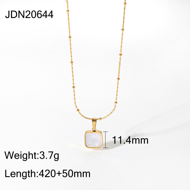 Ogrlica od nehrđajućeg čelika, privjesak od titan čelika, kuglični lanac, geometrijski stil, težina 3,7 g