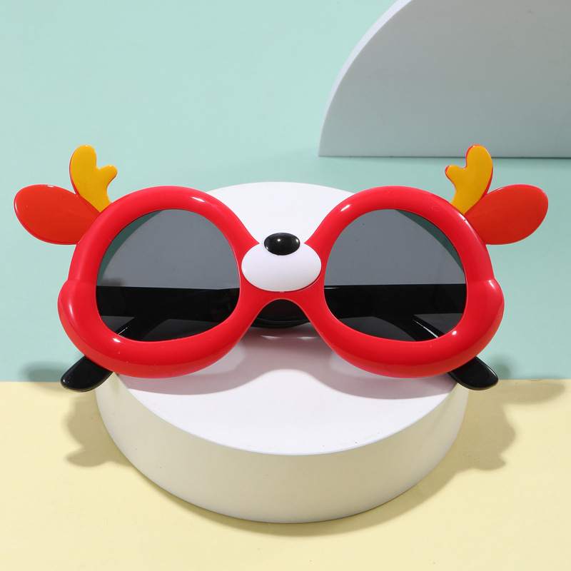 Dječje sunčane naočale – Korejski stil, Dizajn s likom jelena; Polarizirane, UV400, puni okvir, TAC leće, okvir od silikona, Model 82030