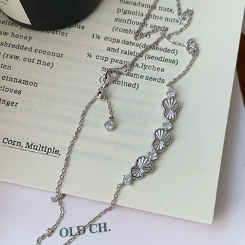 Colier geometric din argint 925, electroplacare, lanț simplu, pandantiv din argint