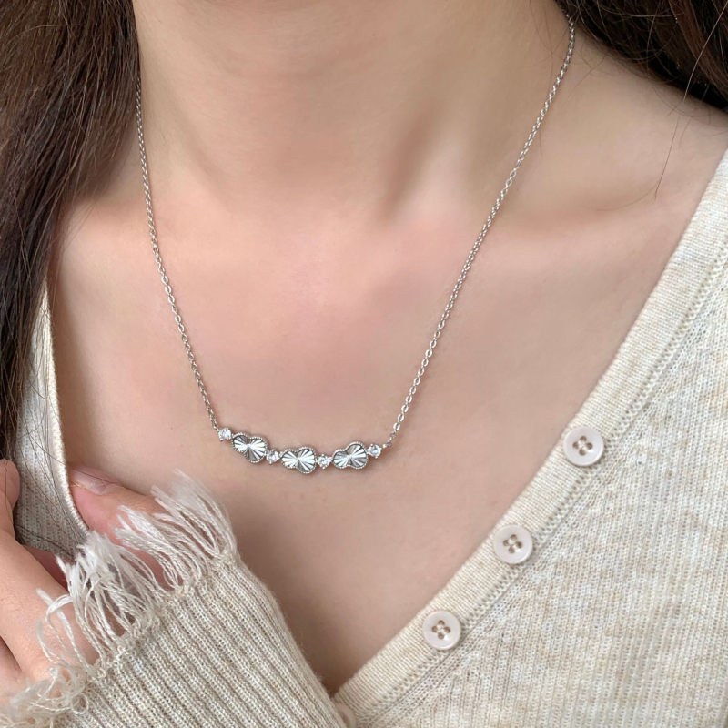 Colier geometric din argint 925, electroplacare, lanț simplu, pandantiv din argint