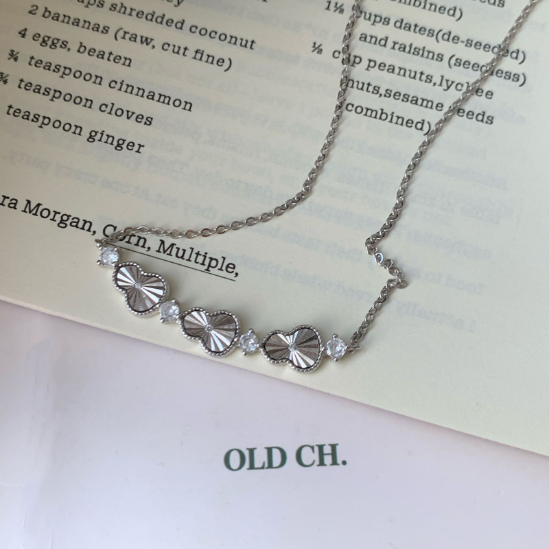 Colier geometric din argint 925, electroplacare, lanț simplu, pandantiv din argint