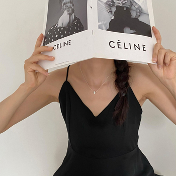 Colier din argint 925 cu pandant Cat Eye Water Ripple, lanț obișnuit, pentru femei, brand Taiya