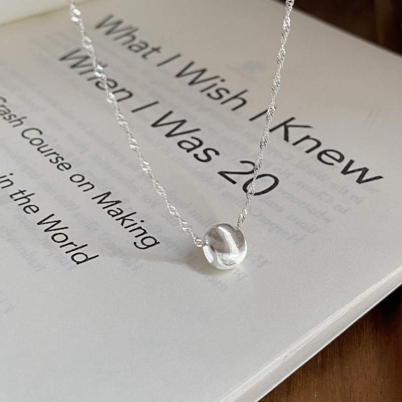 Colier din argint 925 cu pandant Cat Eye Water Ripple, lanț obișnuit, pentru femei, brand Taiya