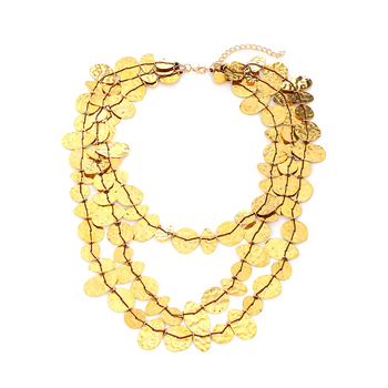 Žensko višeslojno vodopadno ogrlica od metalnih pločica, privjesak od željeza, ručno izrađena lančić