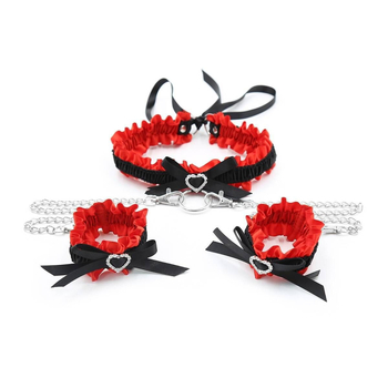 Bowknot Heart ogrlica s standardnim lancem, cinkova zliatina, elektroplatirano, unisex