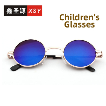 Vaikų saulės akiniai, apvalus rėmas, UV400 PC lęšiai, pilnas rėmas plastikas+metal
