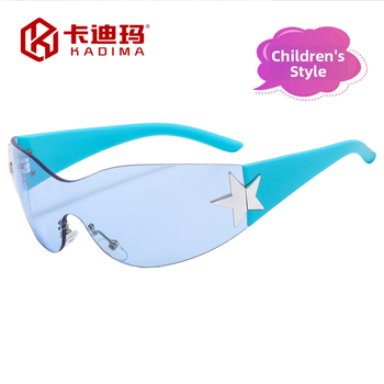 Kadima Vaikų saulės akiniai - UV400, Pilnas rėmas, PC lęšiai, Modelis 503, Penkių kampų žvaigždės dekoras, 2023 m. vasara