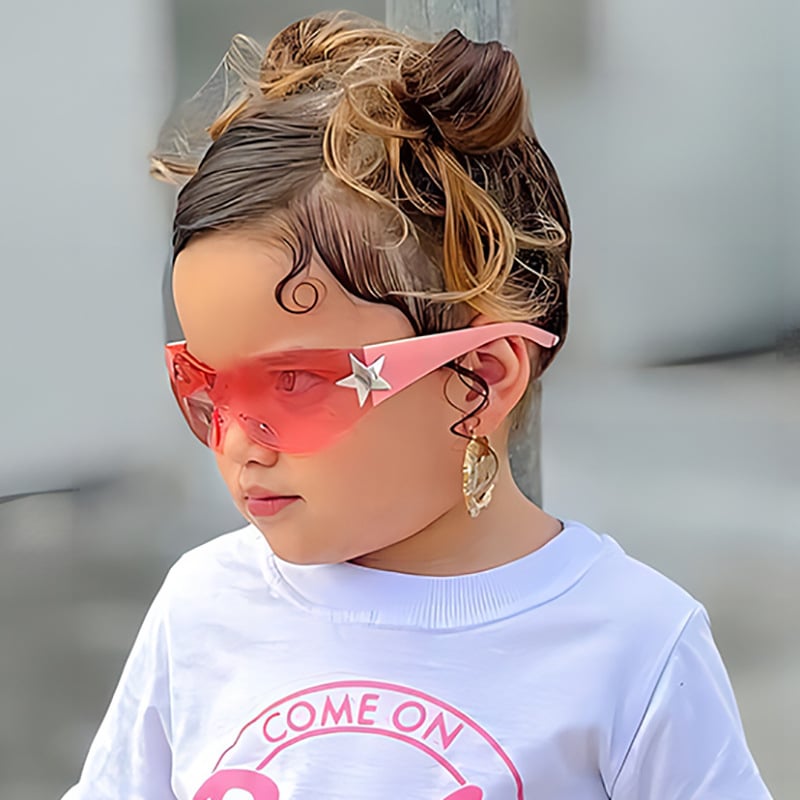 Kadima Vaikų saulės akiniai - UV400, Pilnas rėmas, PC lęšiai, Modelis 503, Penkių kampų žvaigždės dekoras, 2023 m. vasara