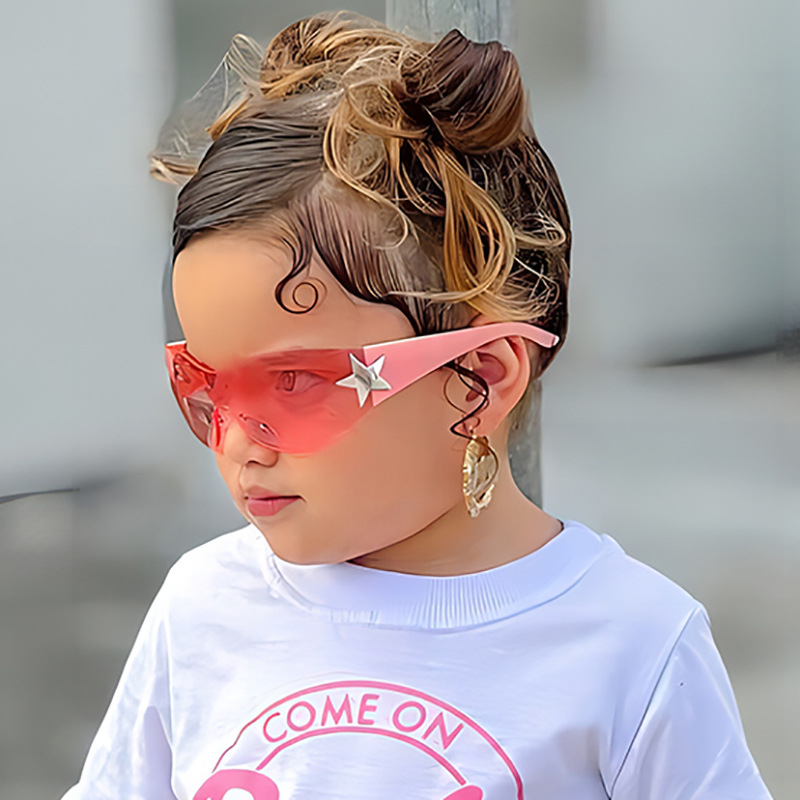 Kadima Vaikų saulės akiniai - UV400, Pilnas rėmas, PC lęšiai, Modelis 503, Penkių kampų žvaigždės dekoras, 2023 m. vasara