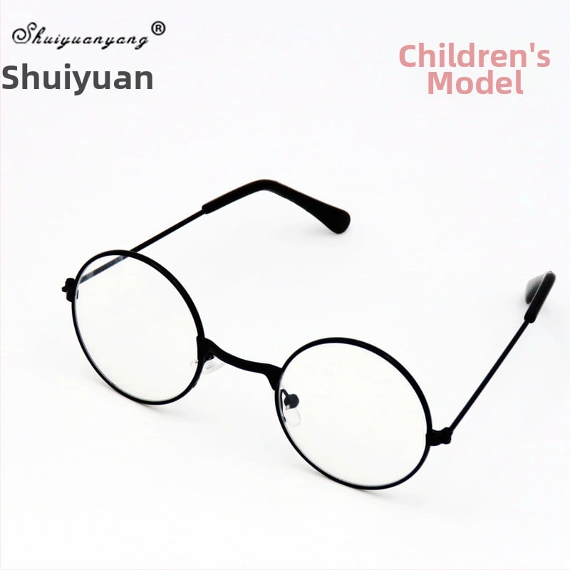 Vaikų apskritos formos akiniai su metaliniu rėmeliu, PC lęšiai, pilnas rėmas, UV400, retro dekoratyviniai akiniai
