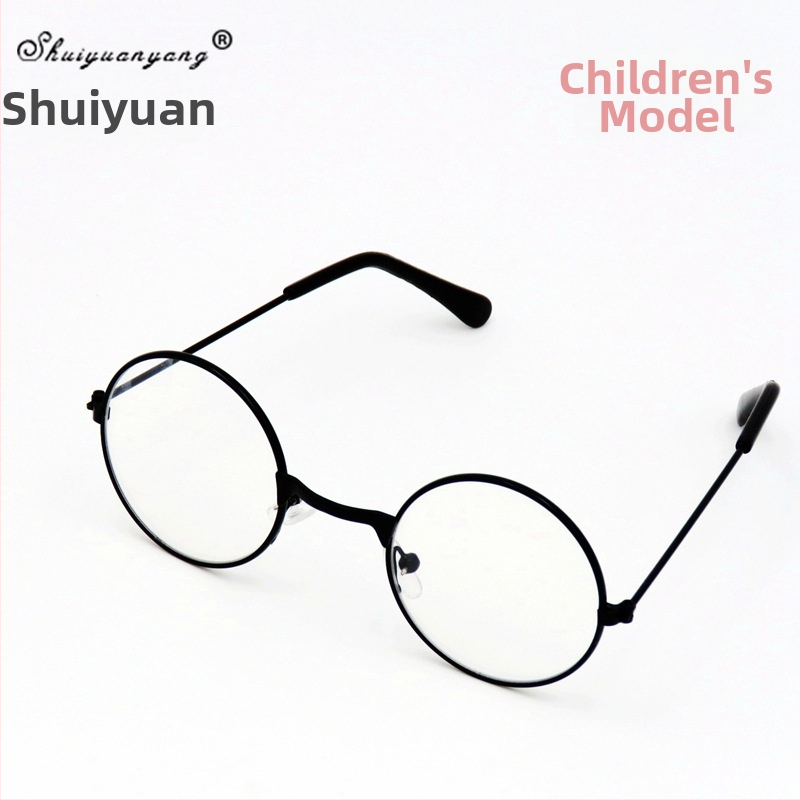 Vaikų apskritos formos akiniai su metaliniu rėmeliu, PC lęšiai, pilnas rėmas, UV400, retro dekoratyviniai akiniai