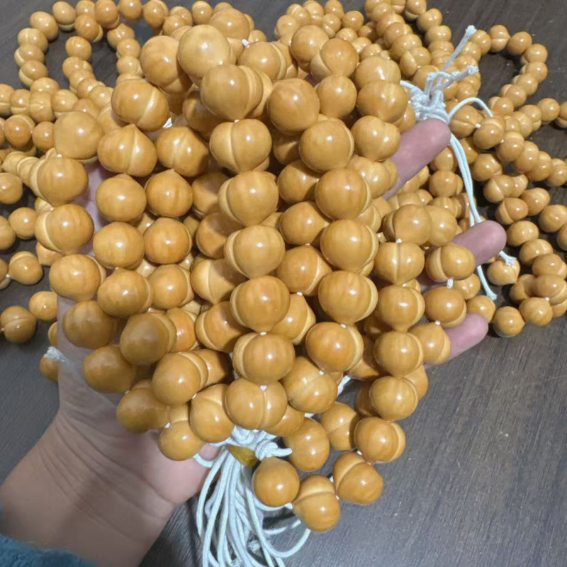 Drvena narukvica s okruglim perlama, perlescentni završetak, novi kineski stil, unisex (Materijal: Drvo; Oblik perli: Okrugli; Završna obrada: Perlescentni; Stil: Novi kineski stil; Tip: Narukvica)