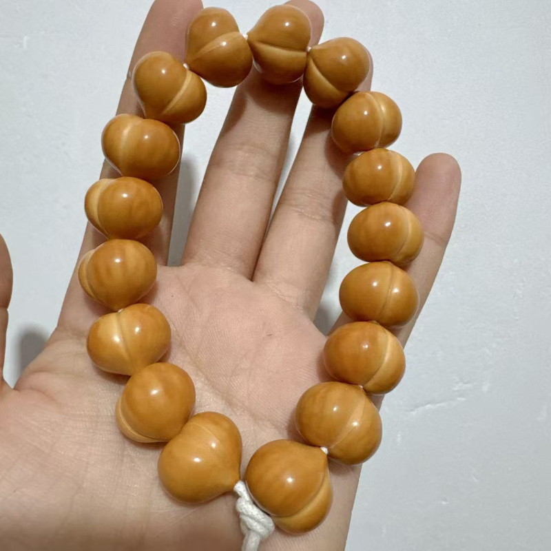 Drvena narukvica s okruglim perlama, perlescentni završetak, novi kineski stil, unisex (Materijal: Drvo; Oblik perli: Okrugli; Završna obrada: Perlescentni; Stil: Novi kineski stil; Tip: Narukvica)