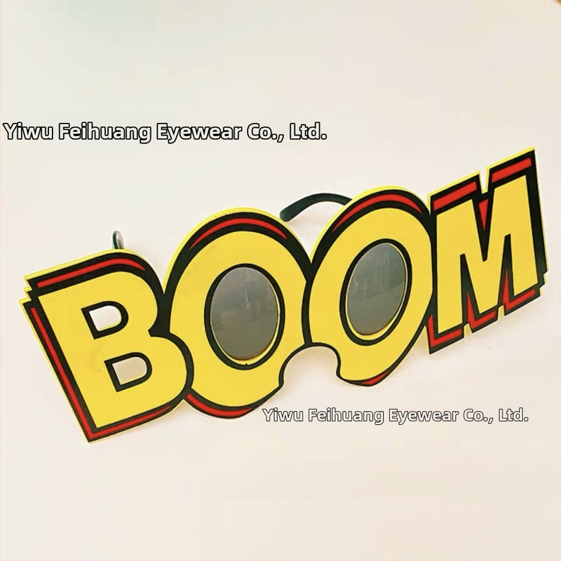 BOOM burta formu brillītes, pilns rāmis, universāls stilam ballītēm un fotogrāfijām, PC materiāls, modelis 076, zīmols Feihuang, licenciēta privātā etiķete