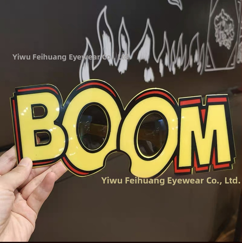 BOOM burta formu brillītes, pilns rāmis, universāls stilam ballītēm un fotogrāfijām, PC materiāls, modelis 076, zīmols Feihuang, licenciēta privātā etiķete