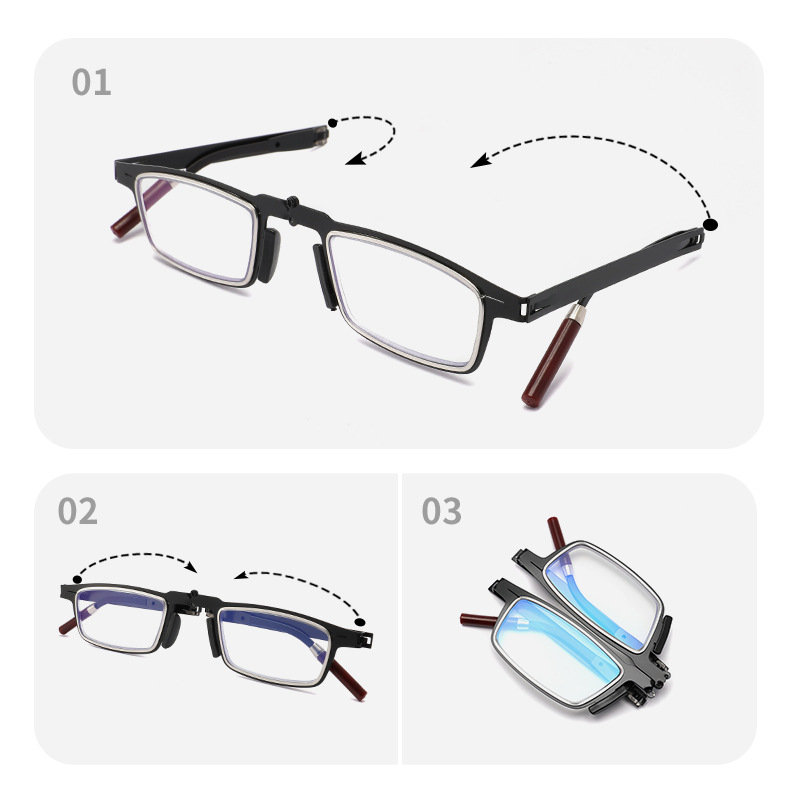 Четящи очила Berson, лещи от смола, анти-синя светлина, сгъваеми, метална рамка