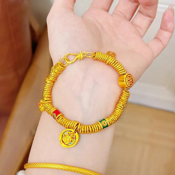 Brățară din aliaj, șnur împletit, pentru femei, lucrată manual